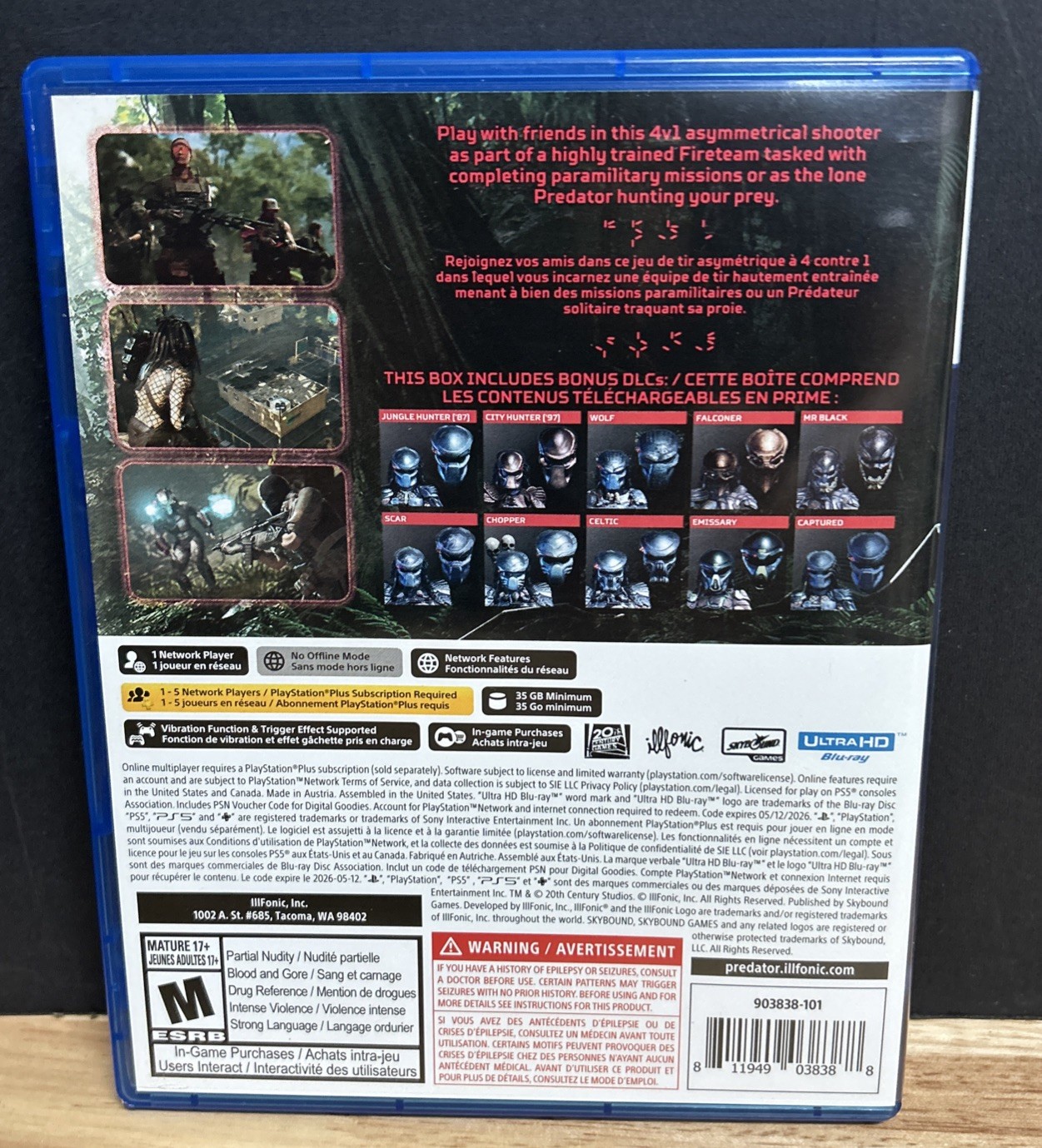 Predator Hunting Grounds – Sony PlayStation 5. PS5. Complete With Insert/Card