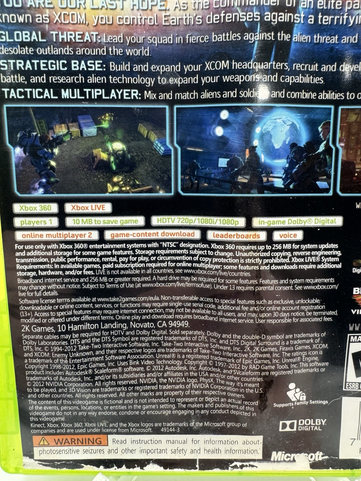 XCOM: Enemy Unknown for Xbox 360 Tested And Confirmed Working No Manual