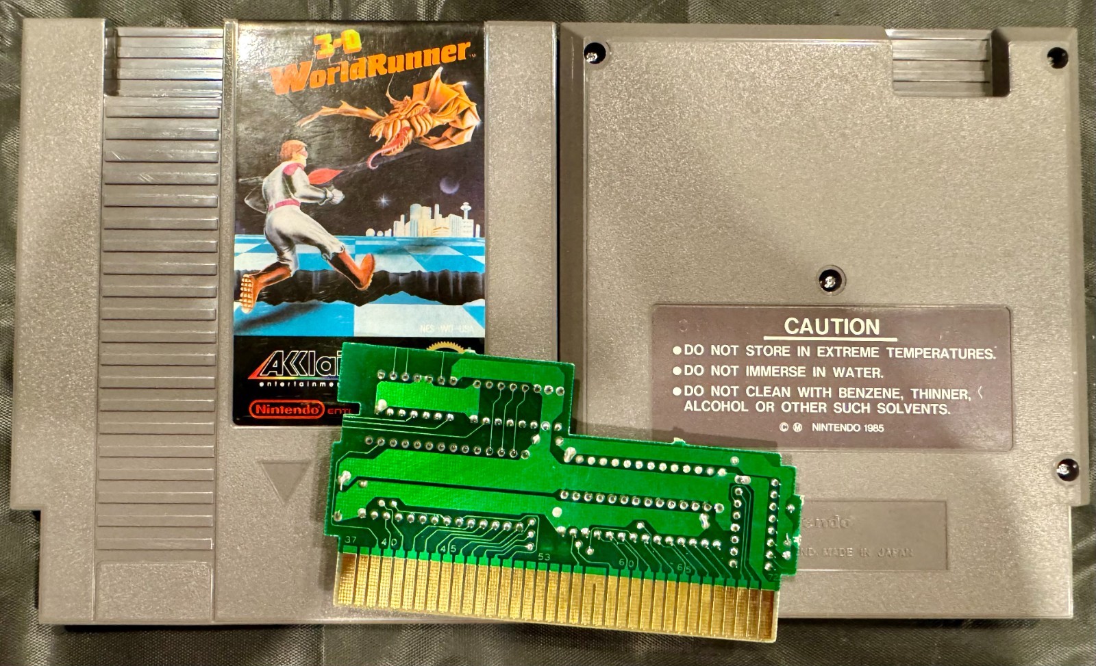 3-D WorldRunner NES Nintendo Game Authentic Cleaned Tested Working Acclaim USA