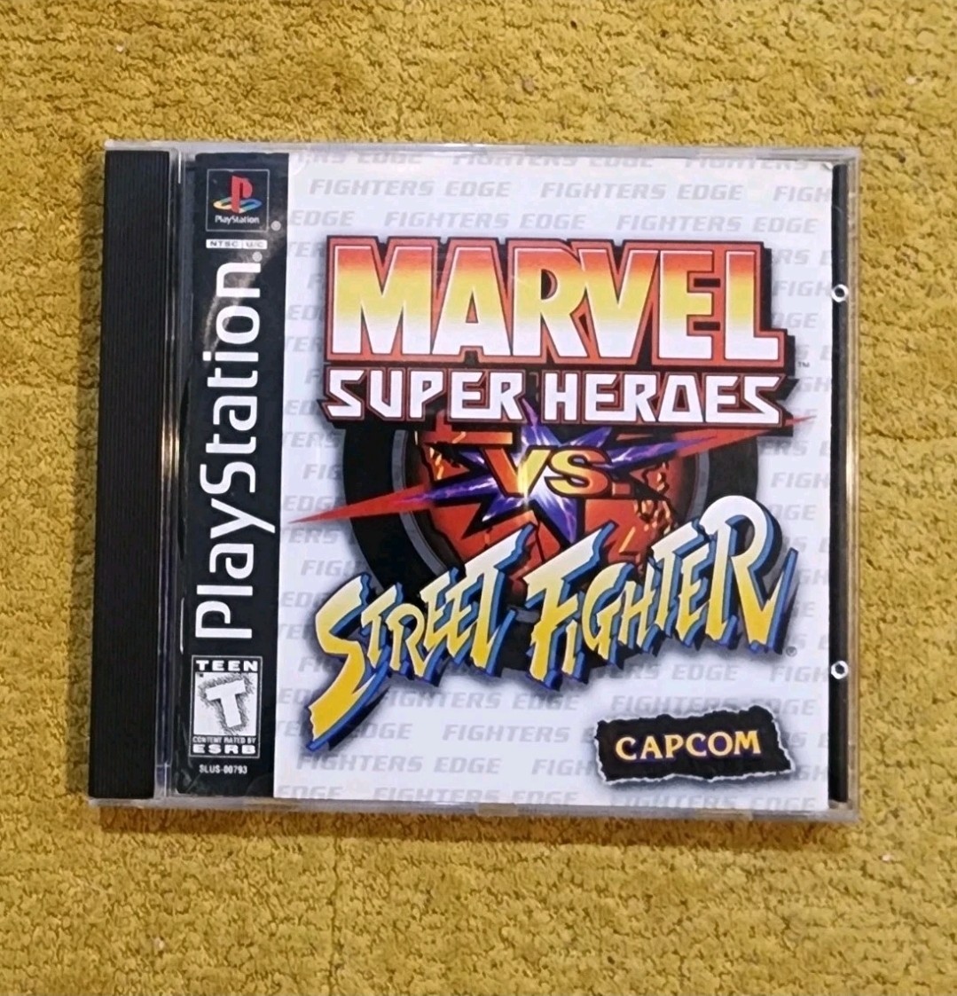 Marvel Super Heroes vs. Street Fighter (PS 1, 1999) Game, Manual & Reg Card ONLY