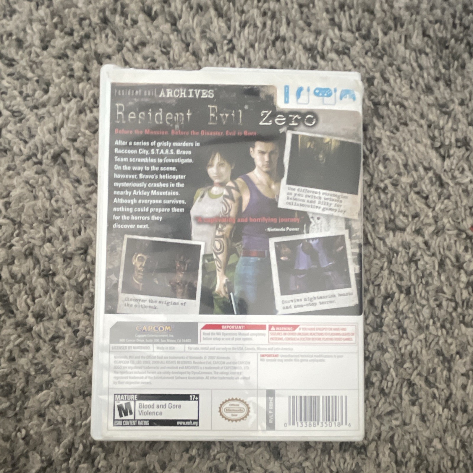 Capcom Resident Evil Zero (Nintendo Wii) M Rated NTSC-U/C Manual Included