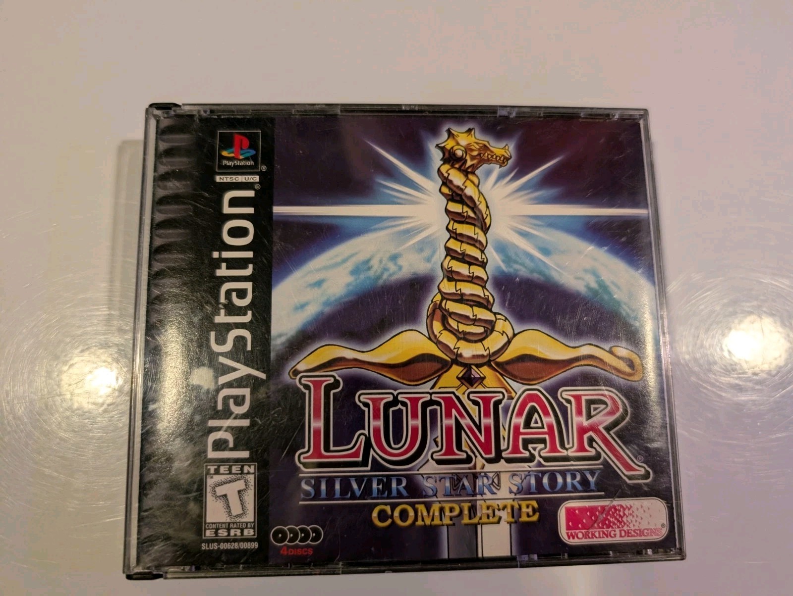 Lunar Silver Star Story Complete Sony PS1 4 Discs w/ Case No Map