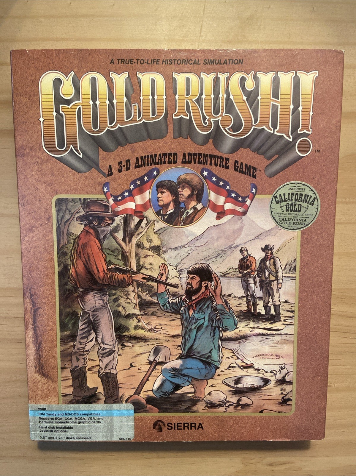 Gold Rush! IBM Tandy + MS-DOS 3-D Animated Adventure Game 5.25″- Sierra W/ MAP!