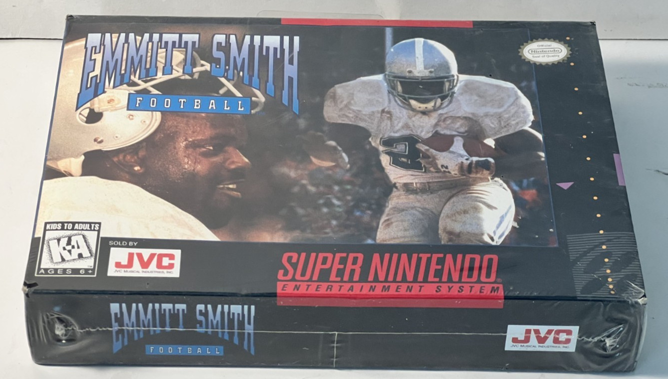 Emmitt Smith Football (Super Nintendo Entertainment System, 1995) New Snes