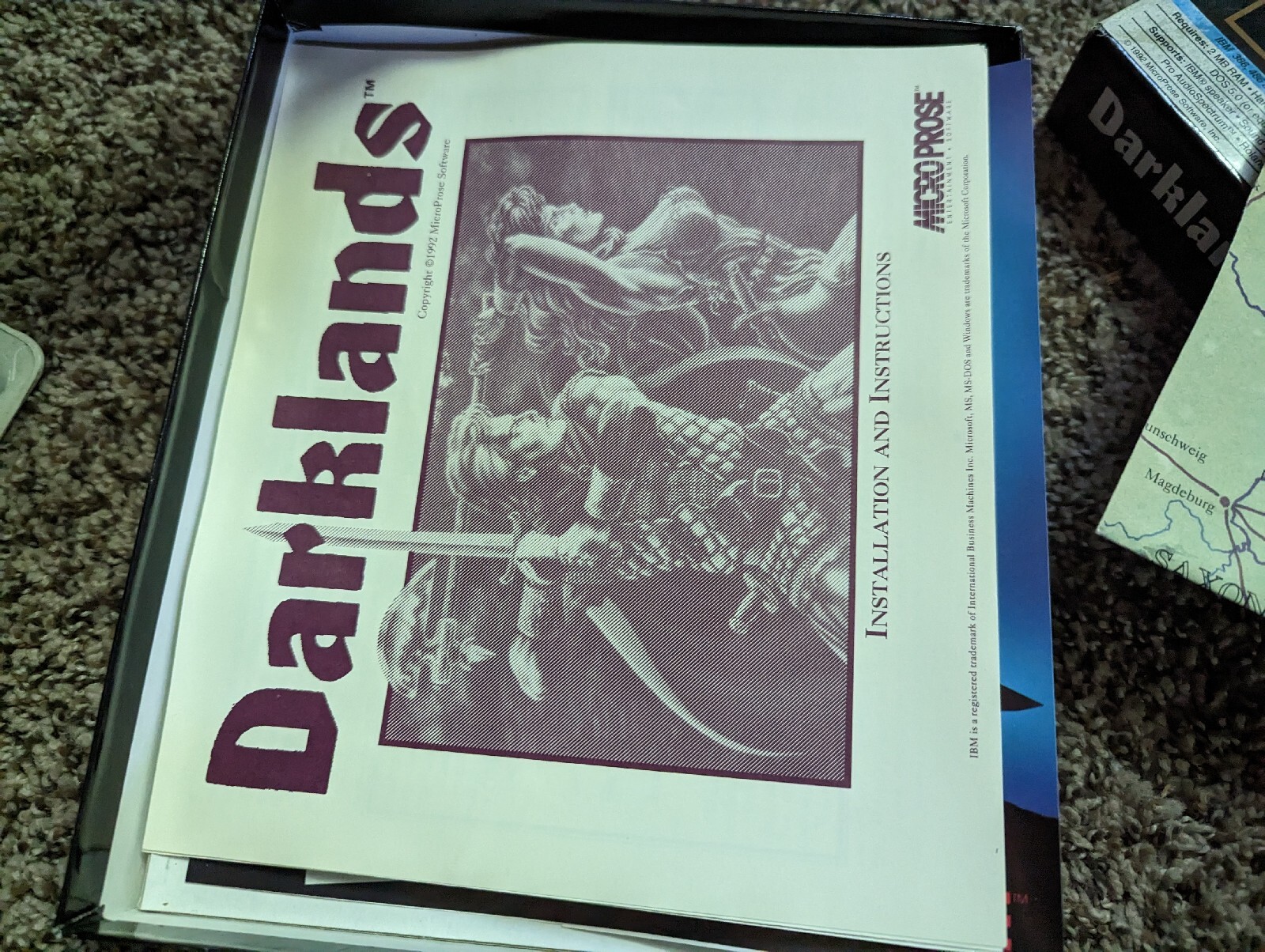 Darklands Microprose Classic RPG IBM 1992 PC Medieval Role Playing Big Box Game