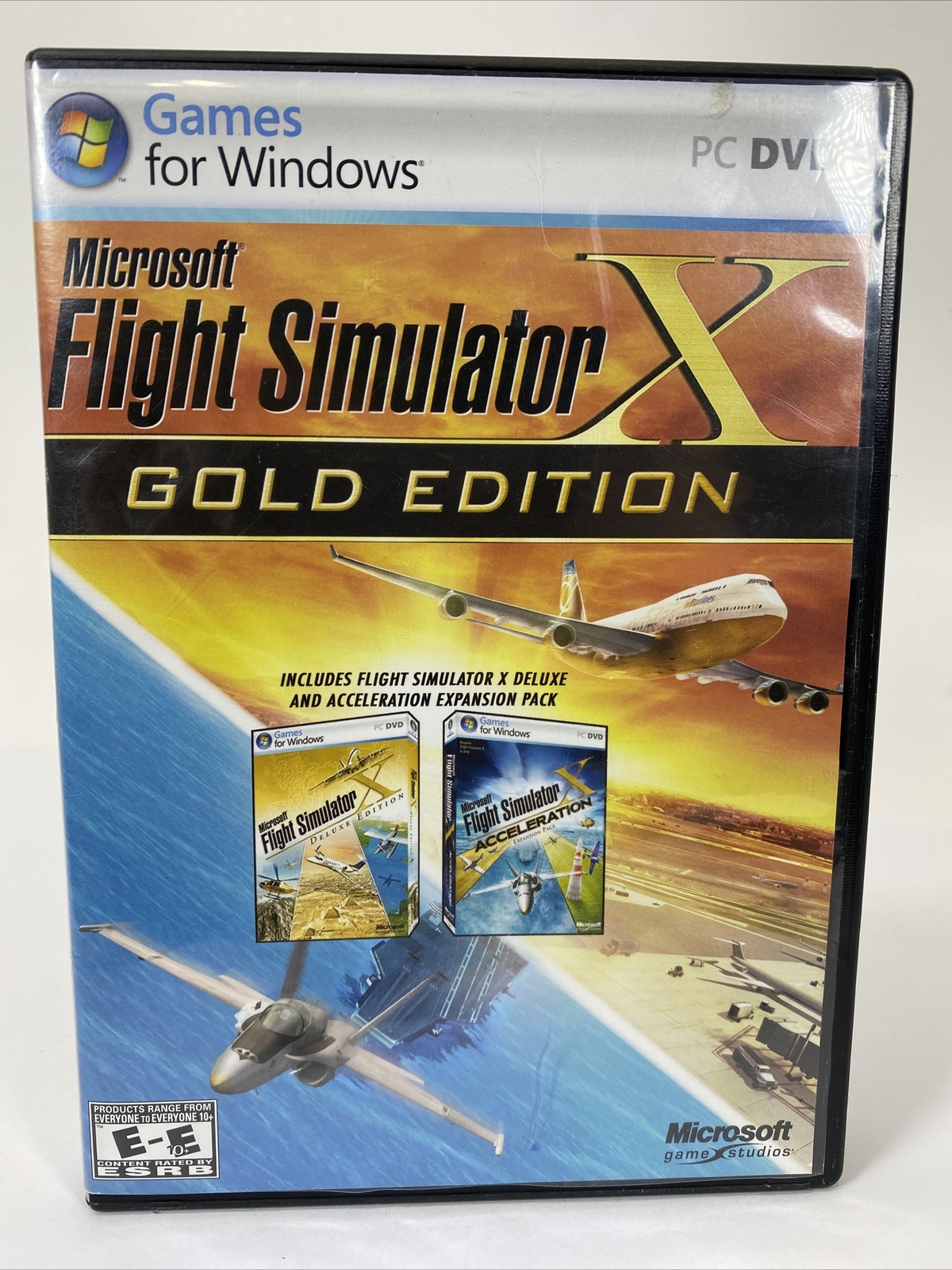 MICROSOFT FLIGHT SIMULATOR X Gold Edition 2008 with Acceleration Expansion – CIB