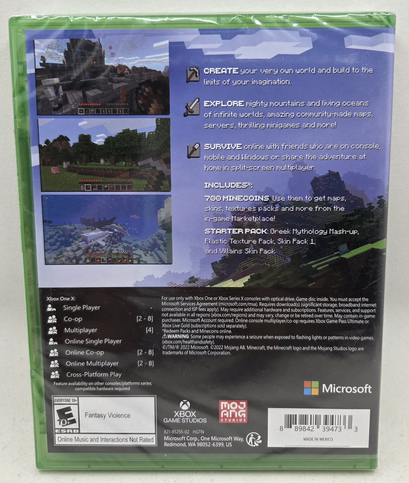 NEW Minecraft Starter Collection Xbox One Game 700 Minecoins Included