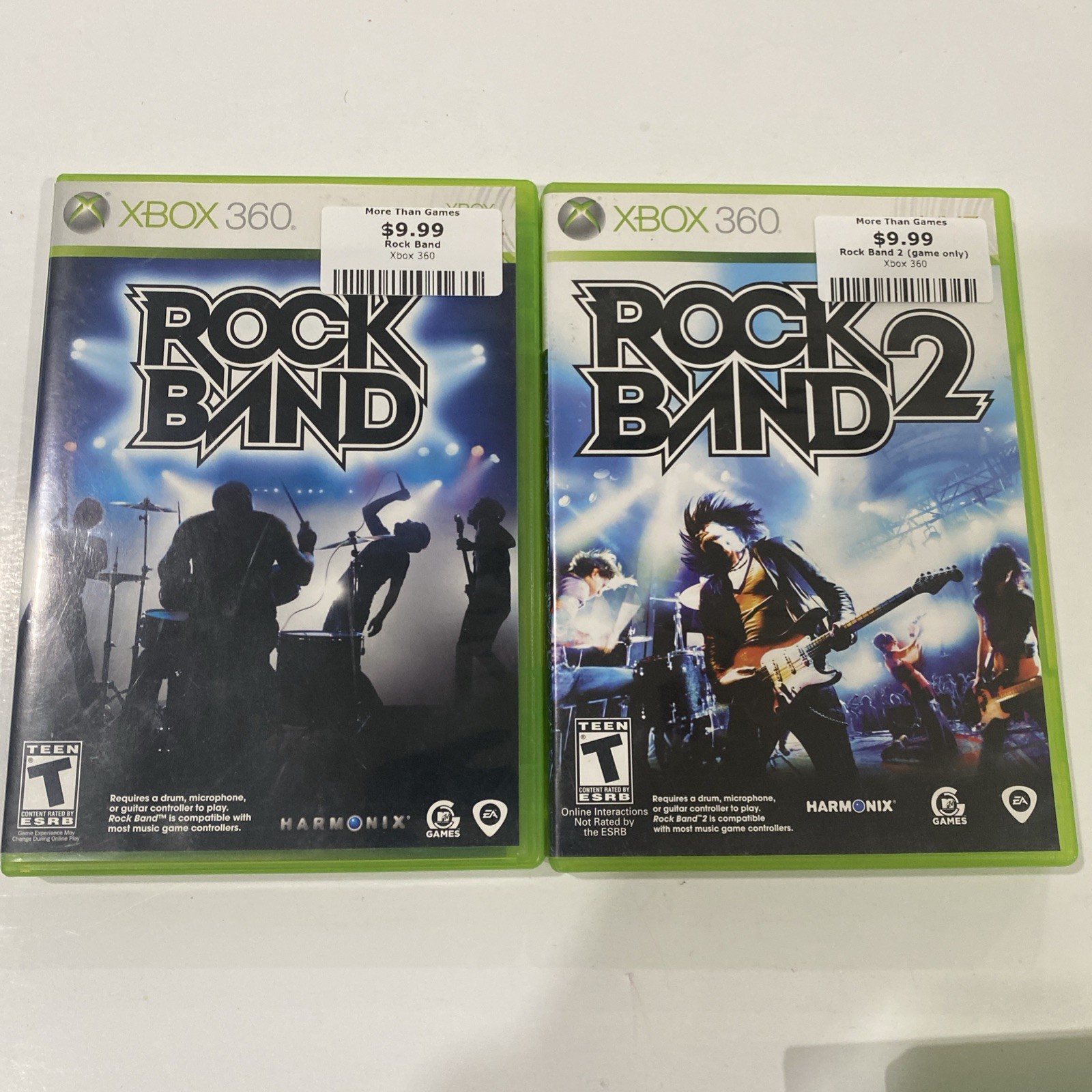 Microsoft Xbox 360 Rock Band & Rock Band 2 Video Game Lot Tested