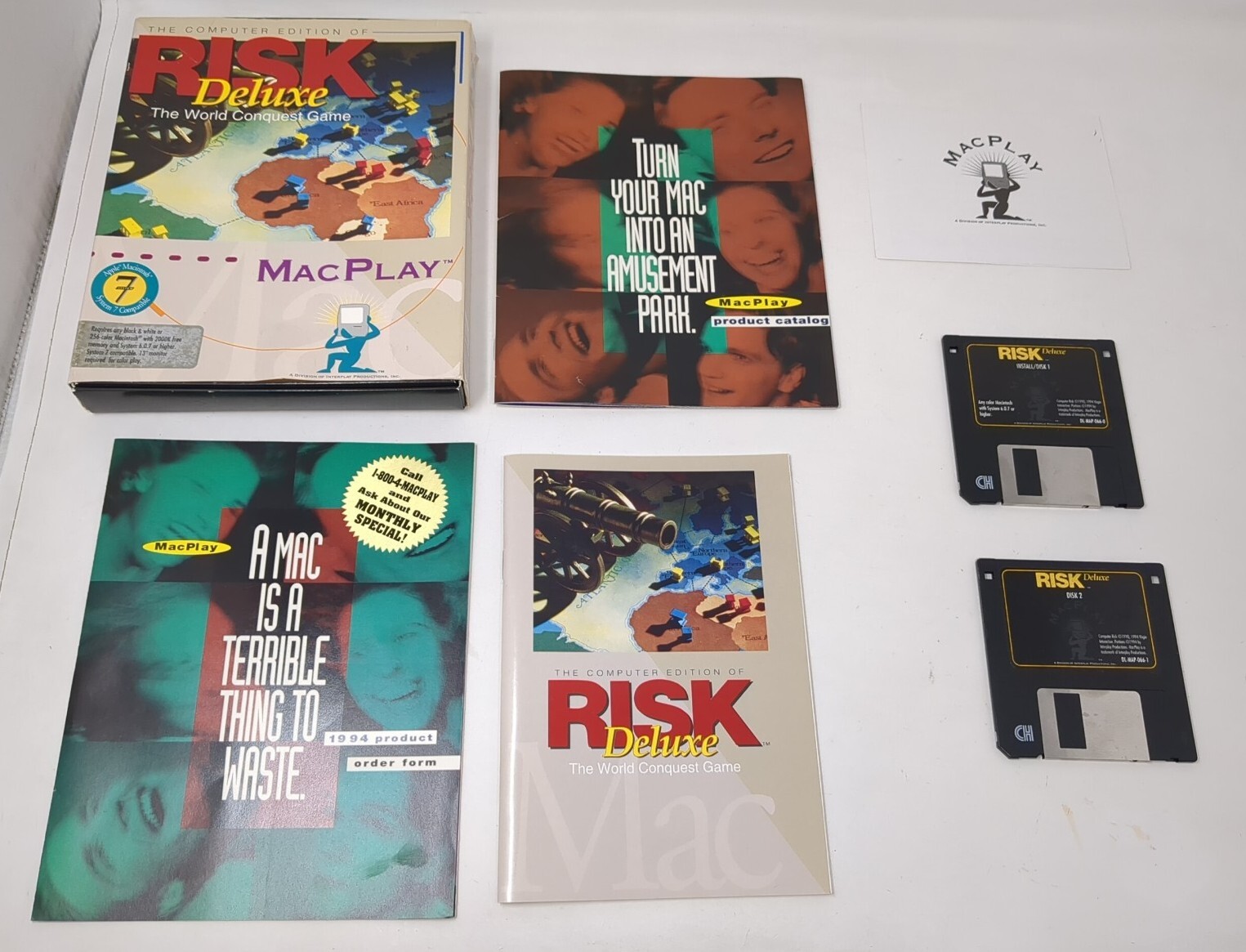 Risk Deluxe Apple Macintosh PC Big Box Computer Game Mac Play Complete VTG