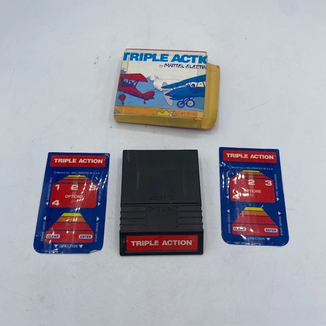 Intellivision Triple Action With 2 Overlays And Manual