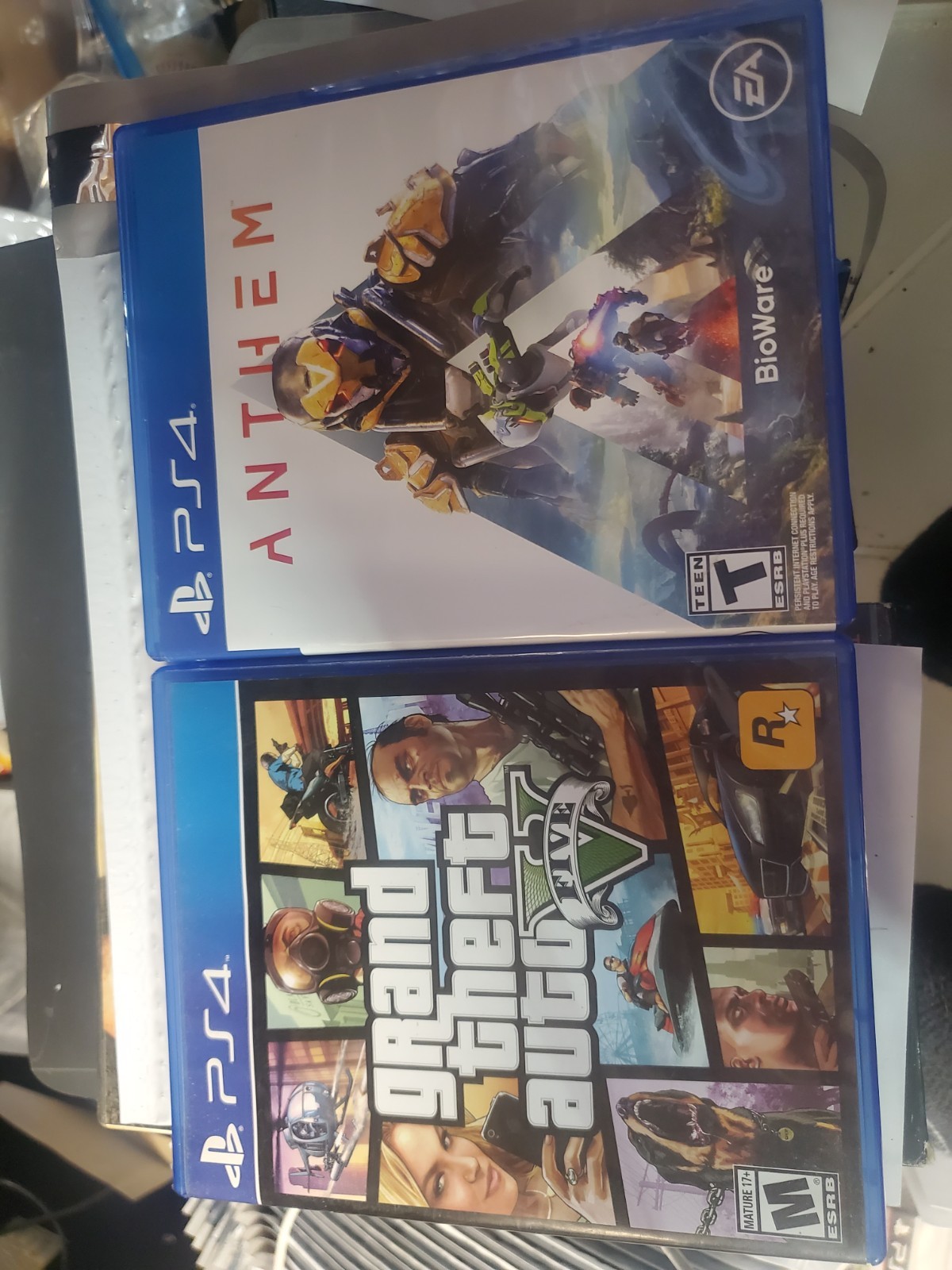 LOT OF 2: Grand Theft Auto V [COMPLETE WITH MAP] + ANTHEM [PlayStation 4] NICE