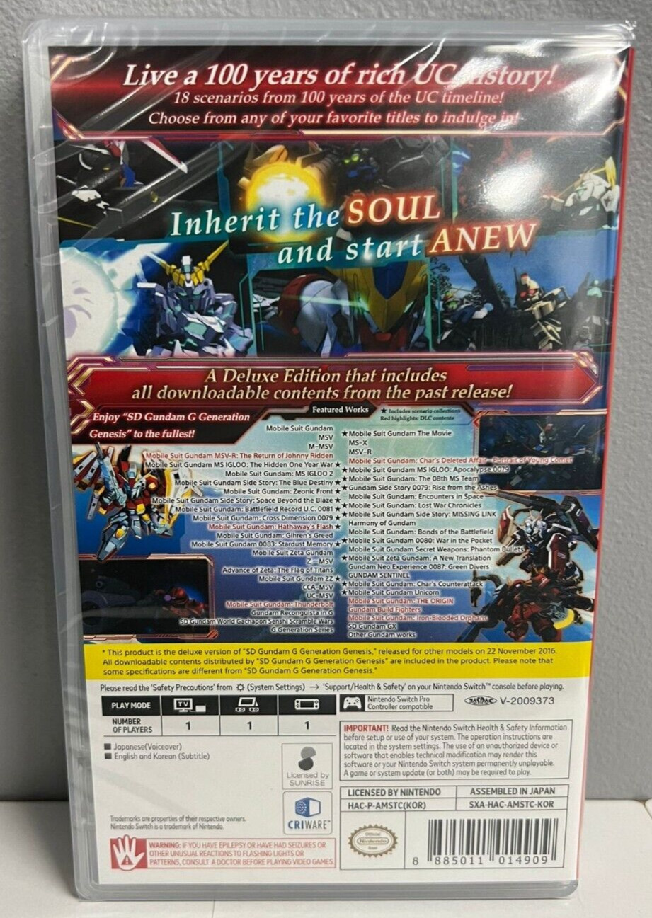 SD Gundam G Generation Genesis (English) – Nintendo Switch Sealed!