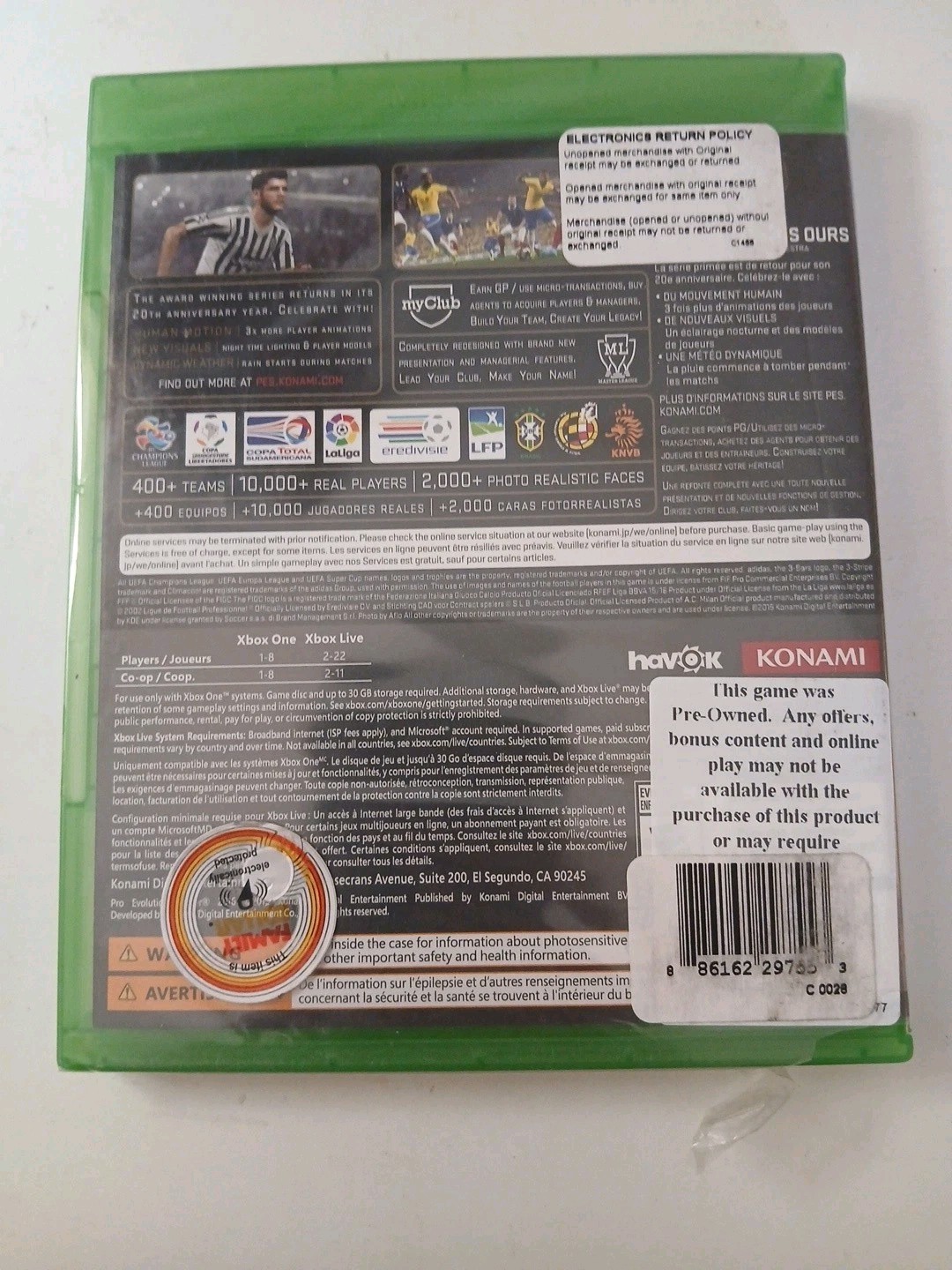 Pro Evolution Soccer PES 2016 & 2018 Xbox One