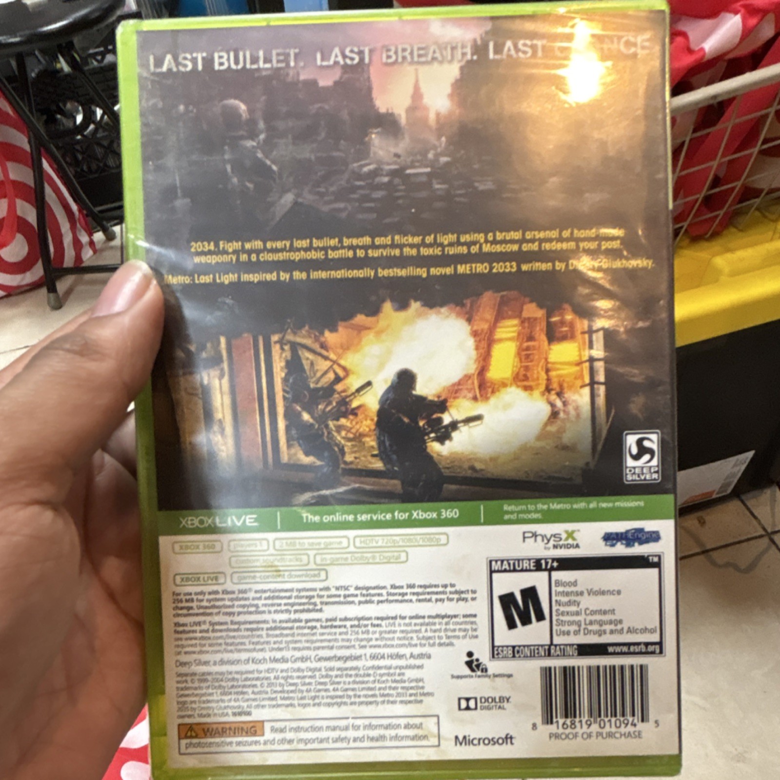 FACTORY SEALED Deep Silver Metro: Last Light Xbox 360 (2013)
