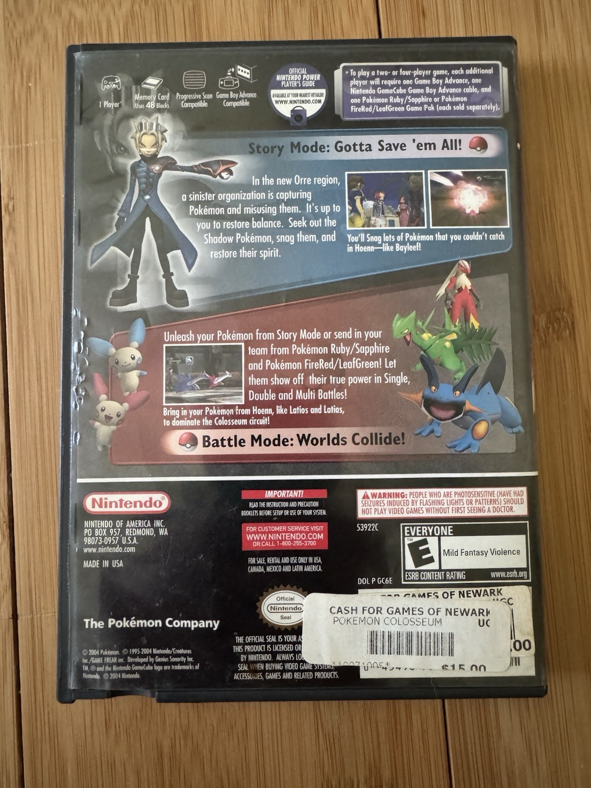 Pokémon Colosseum (Nintendo GameCube, 2004)- No Manuel [TESTED] [DIRTY CASE]