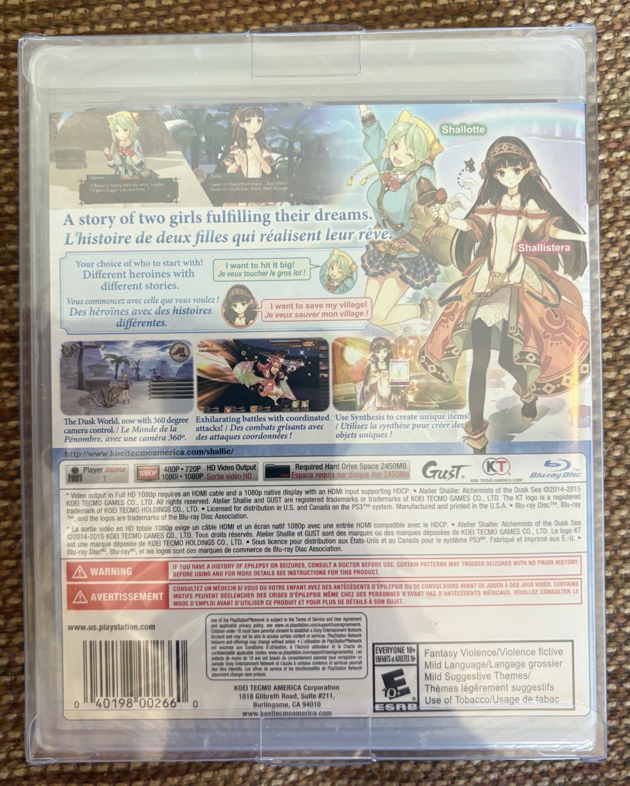 Atelier Shallie: Alchemists of the Dusk Sea (Ps3)- SEALED & In MALKO CASE