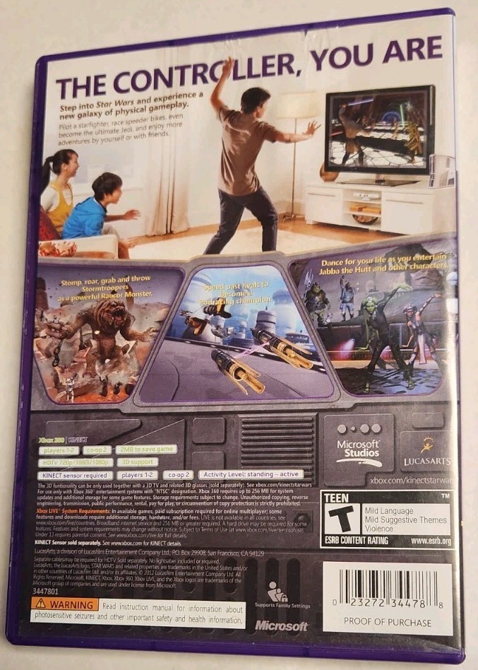 Kinect Star Wars Xbox 360 2012 Video Game Complete In Case