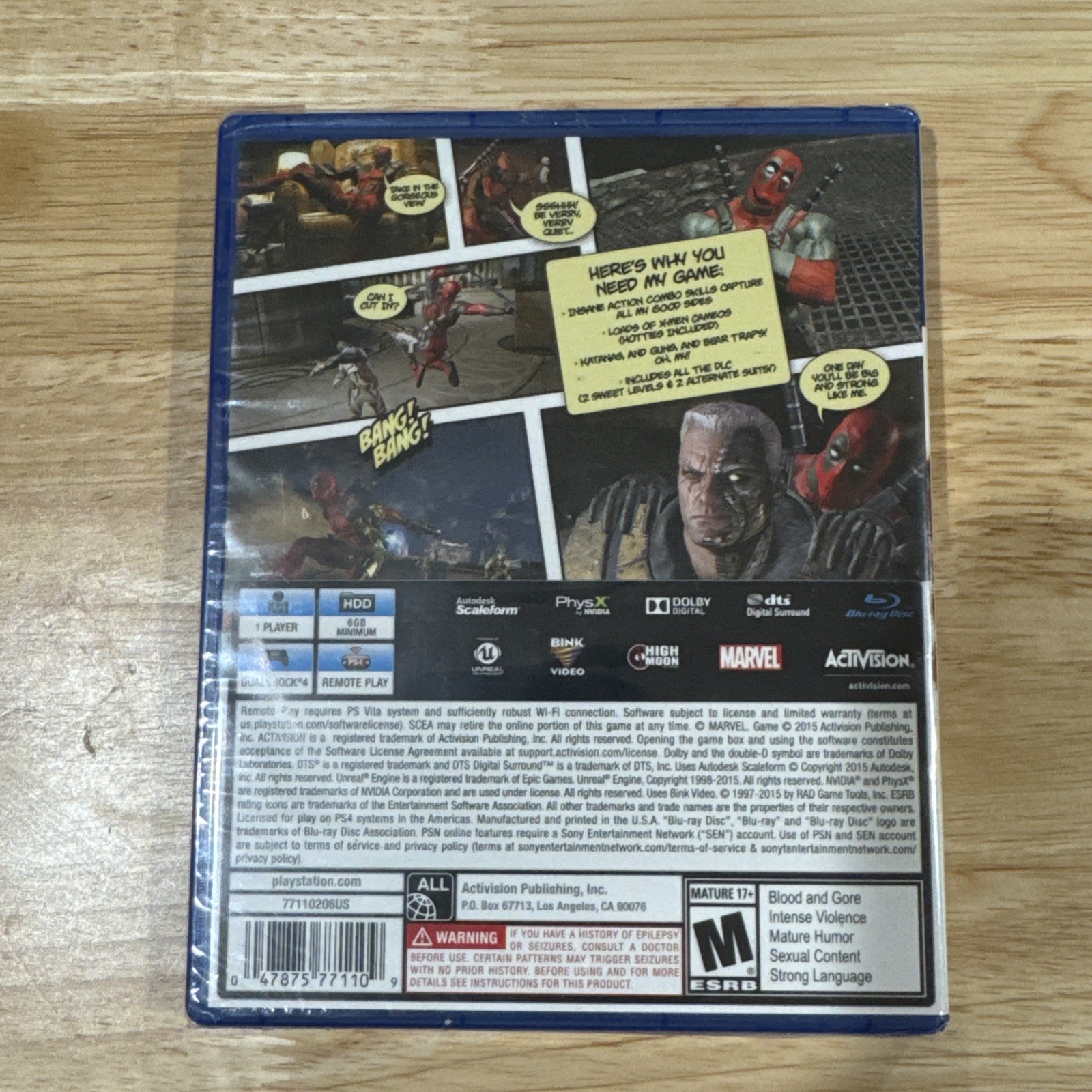 Deadpool Sony PlayStation 4-2015 Action-Adventure Game FACTORY SEALED. BRAND NEW