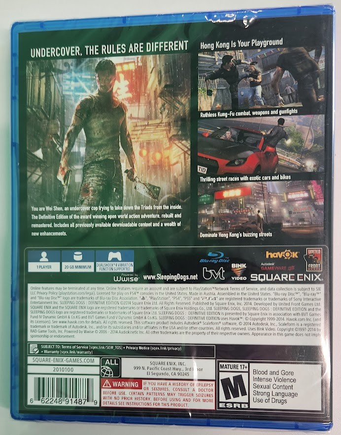Sleeping Dogs: Definitive Edition PS4 Brand New Game ( 2014 Action )