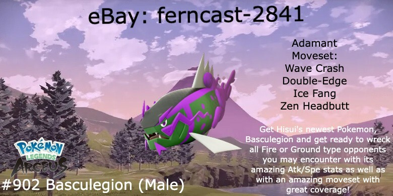 Pokemon Legends Arceus Shiny Basculegion (Male) Alpha Max Effort Fast Delivery