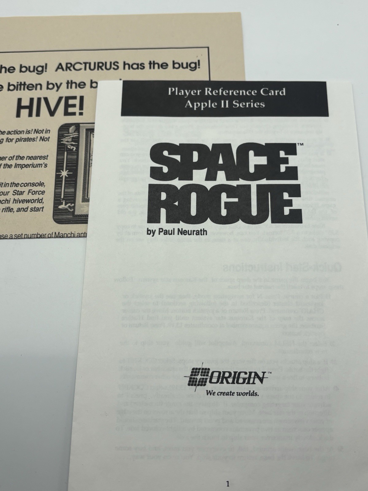 Space Rogue Paul Neurath (Origin Software, 1989, Apple II) TESTED WORKS CIB