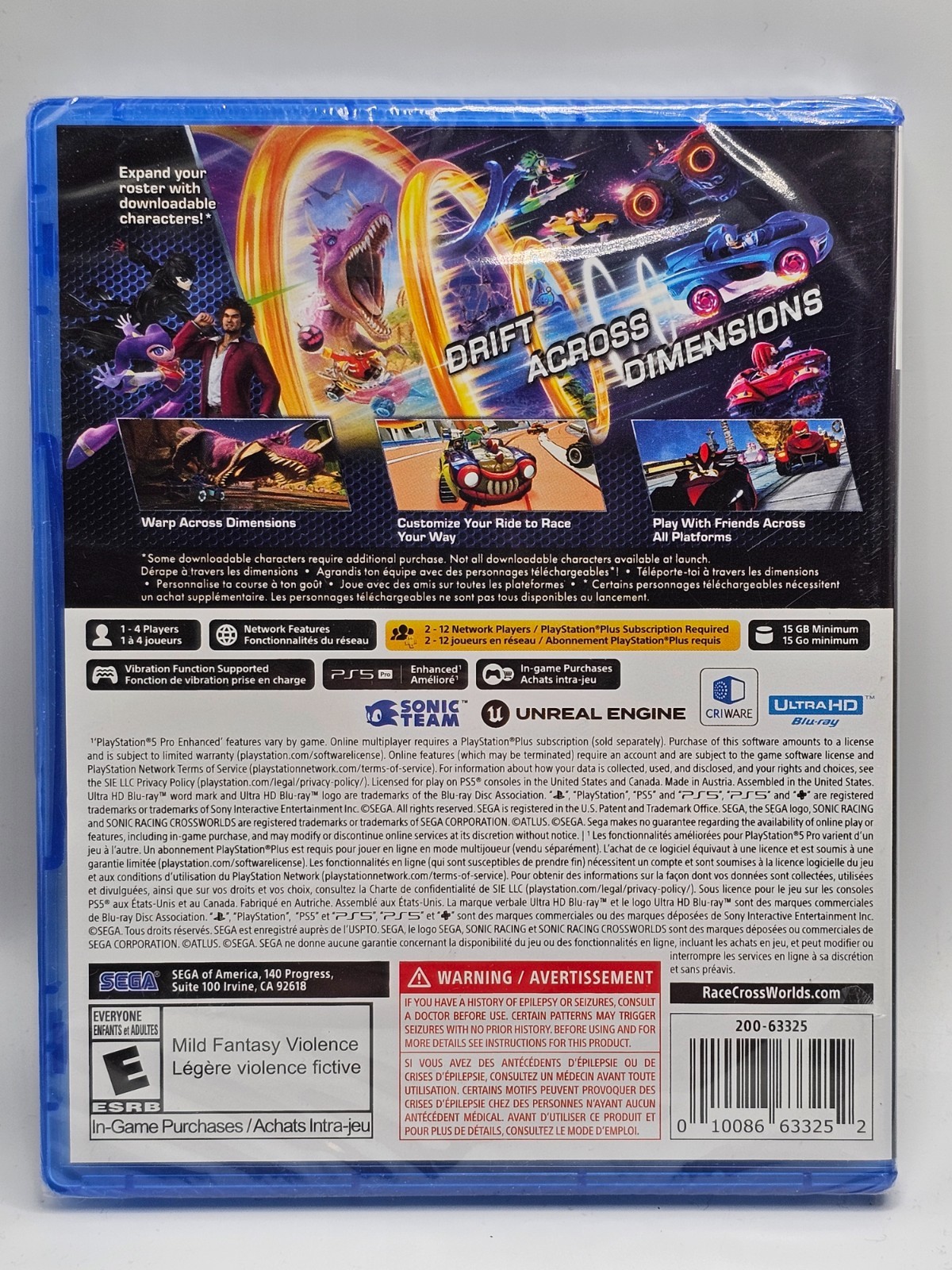 Sonic Racing: Crossworlds – Sony PlayStation 5 – BRAND NEW SEAL