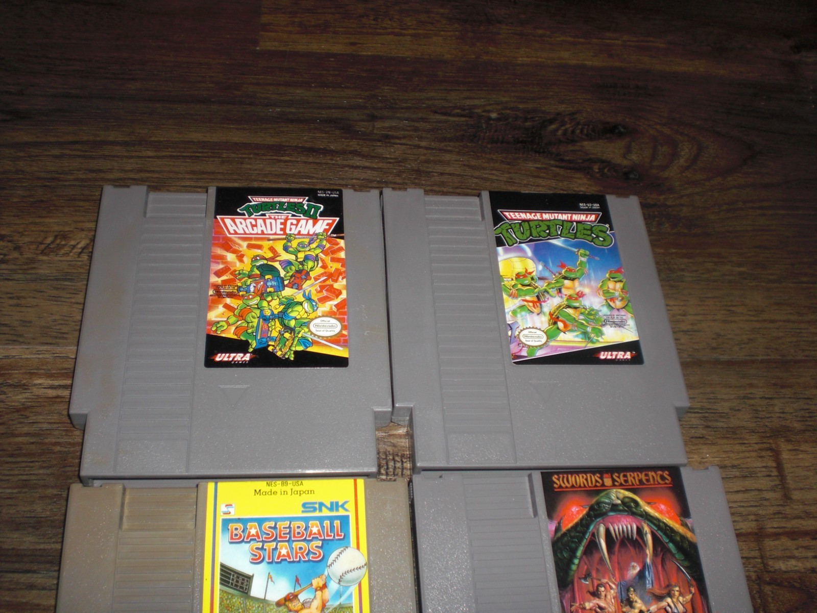 4x NES Teenage Mutant Ninja Turtles TMNT 1 Arcade Baseball Stars Swords Nintendo