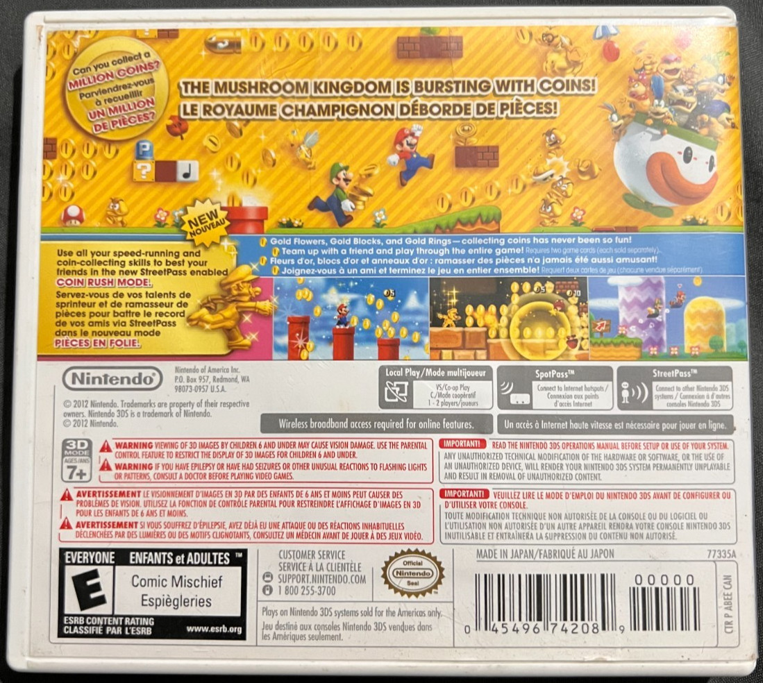 New Super Mario Bros. 2 (Nintendo 3DS, 2012) – Complete in Case, Tested, Works
