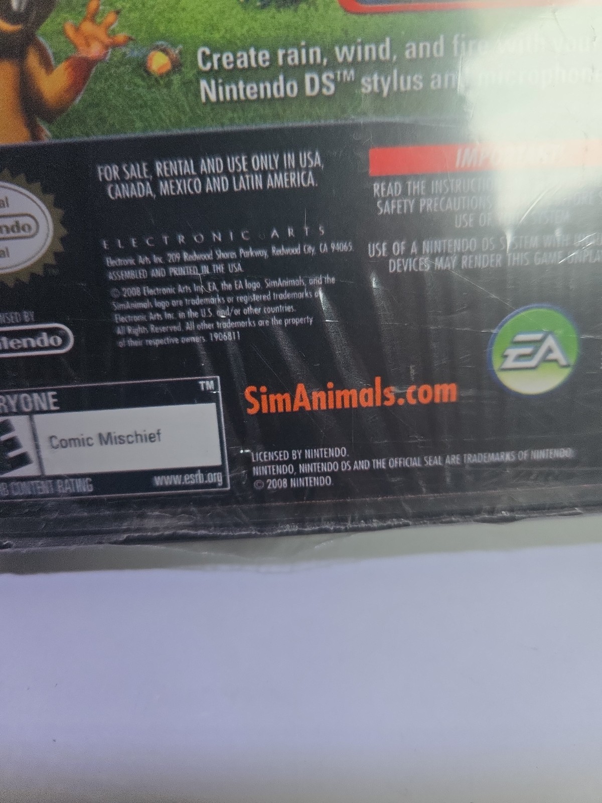 SimAnimals Nintendo DS 2008 NDS Game – Engaging Animal Simulator~Factory Sealed