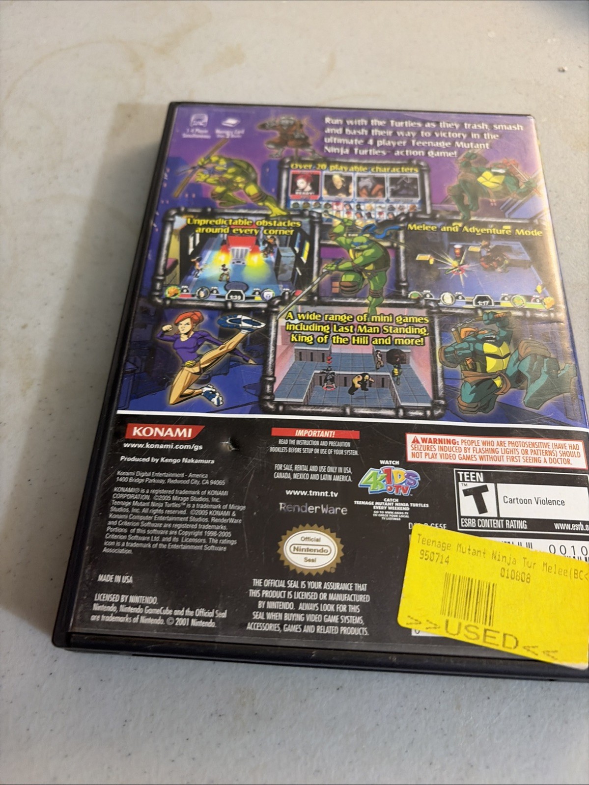 TMNT Mutant Melee Nintendo GameCube. CIB Tested And Working