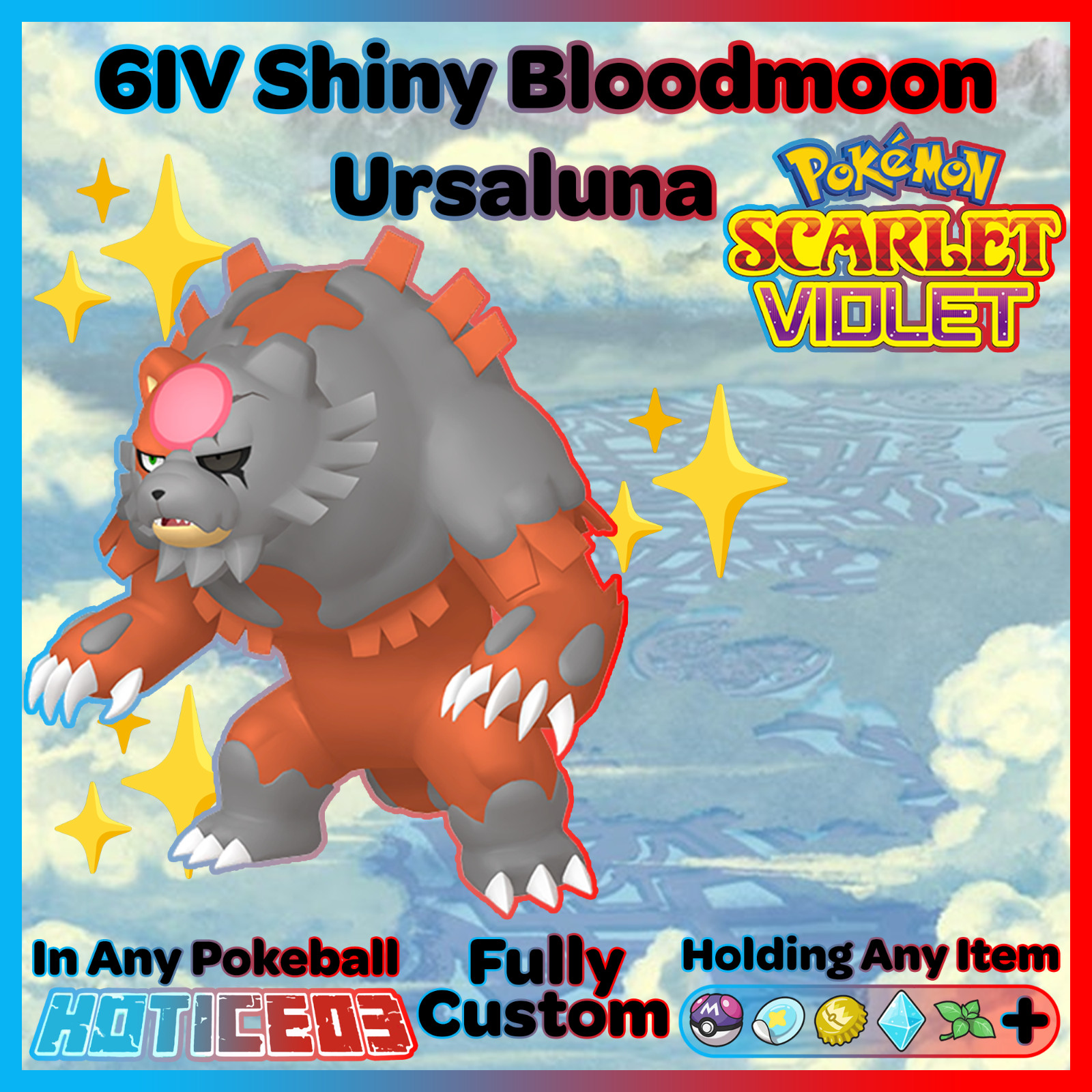 ✨ Shiny Ursaluna Bloodmoon Form 6IV ✨ Pokemon Scarlet & Violet 🚀 Fast Trade 🚀
