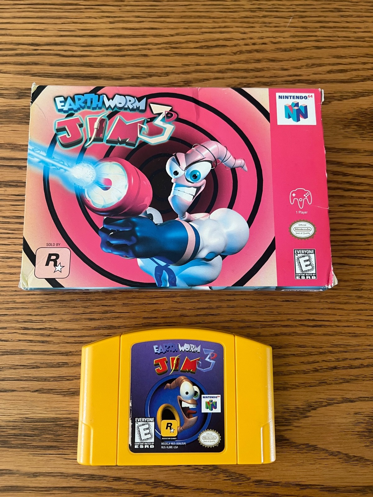 Nintendo 64 N64 Authentic Earthworm Jim 3D Cart & Box NO MANUAL