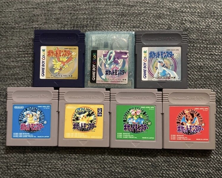 Pokemon Pocket Monster Green Red Blue Pikachu Gold Silver Crystal SET GameBoy GB