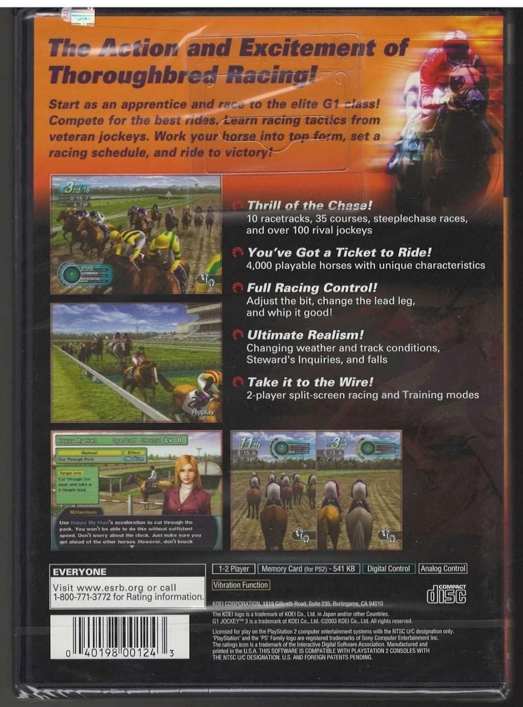 G1 Jockey 3 PlayStation 2 Racing Game by Tecmo Koei – Hard to Find PS2 Disc