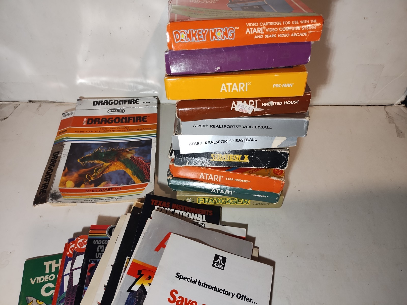 *Acceptable* Empty Atari 2600 Game Boxes & One Intellevision Game +Papers