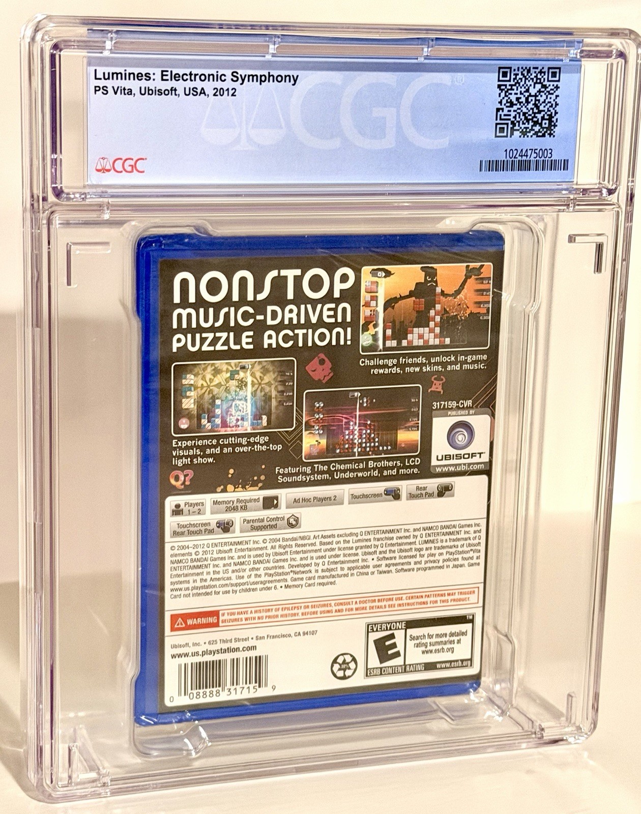 Lumines: Electronic Symphony PlayStation Vita CGC Graded 9.4 B+ Brand New Sealed