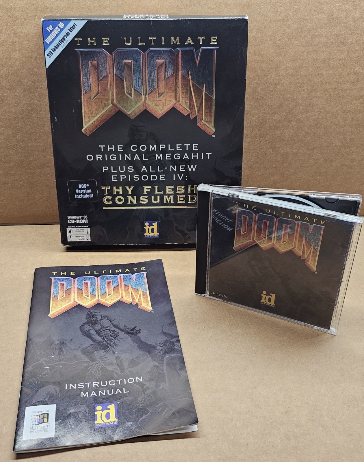 Ultimate Doom PC Game Windows 95 CD-ROM NO Poster VG+
