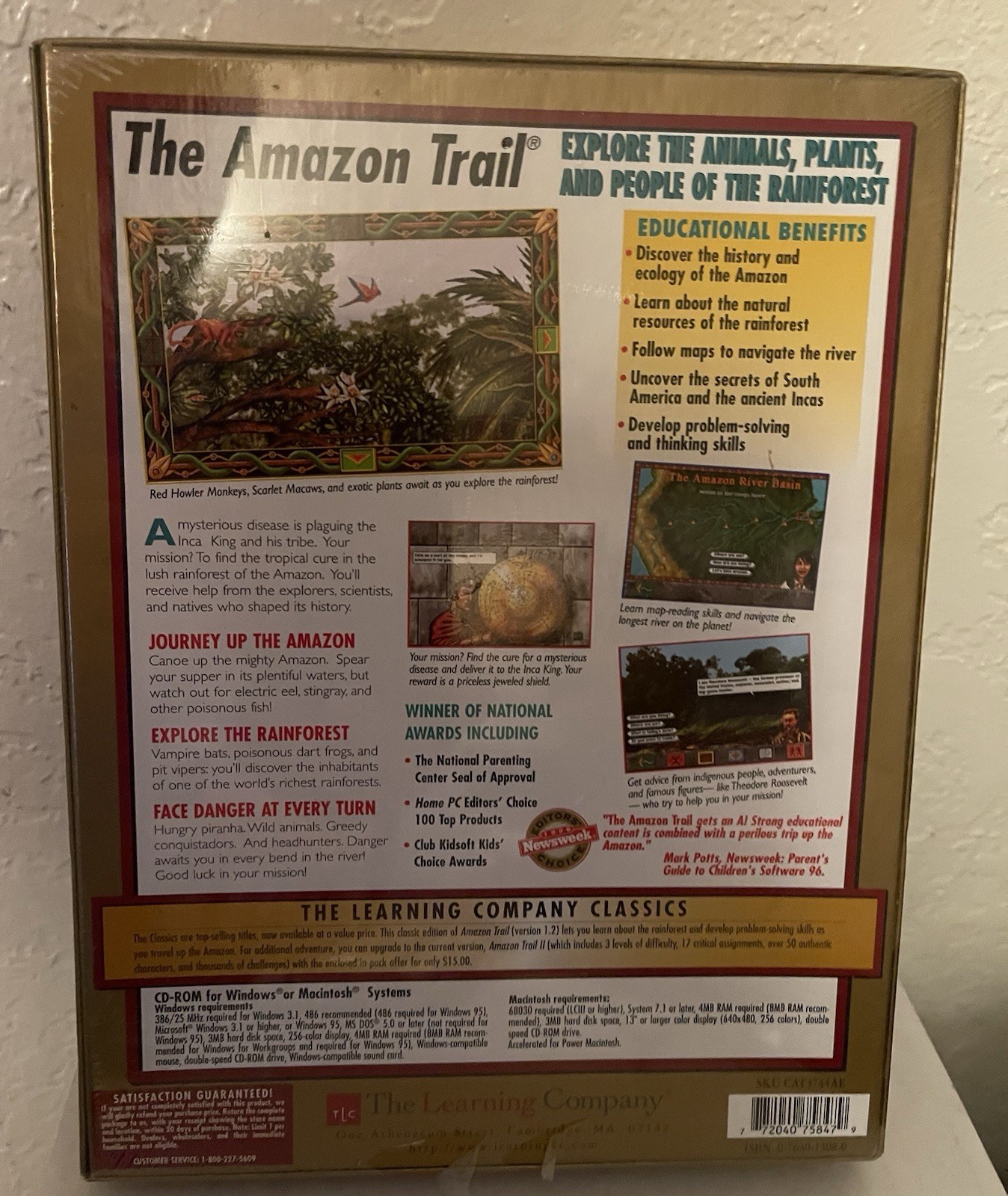 The Amazon Trail Learning Company MECC PC CD-Rom Game Science & History