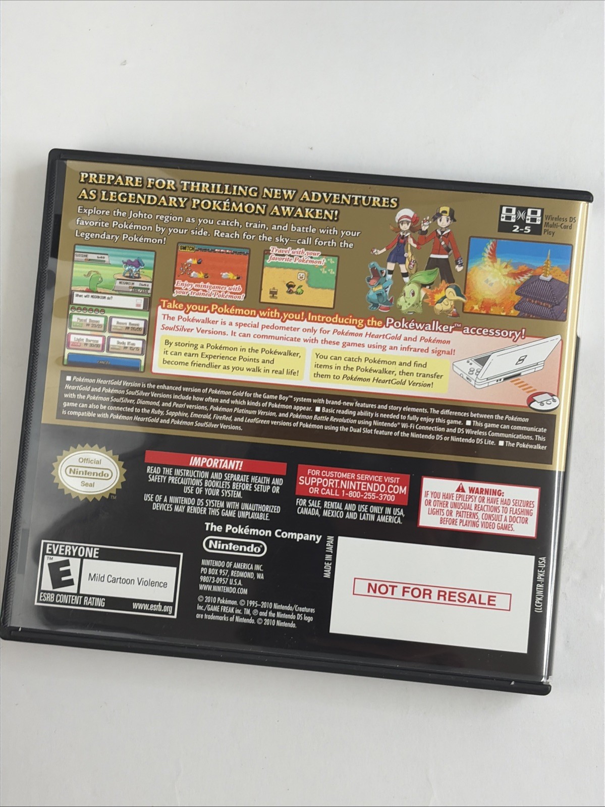 NICE Pokemon Heartgold Version DS Complete Big Box Pokewalker Authentic Tested!