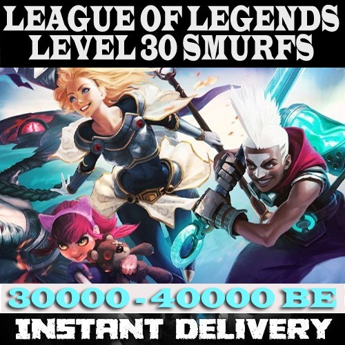 League of Legends Smurf LoL 30K-40K BE NA Unranked Lvl30 NOT RANKED RDY Account