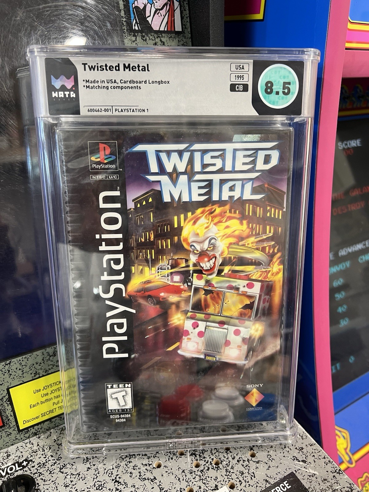 1995 PS1 Twisted Metal Long Box Longbox Graded WATA CIB 8.5 Complete 9.4 Manual!