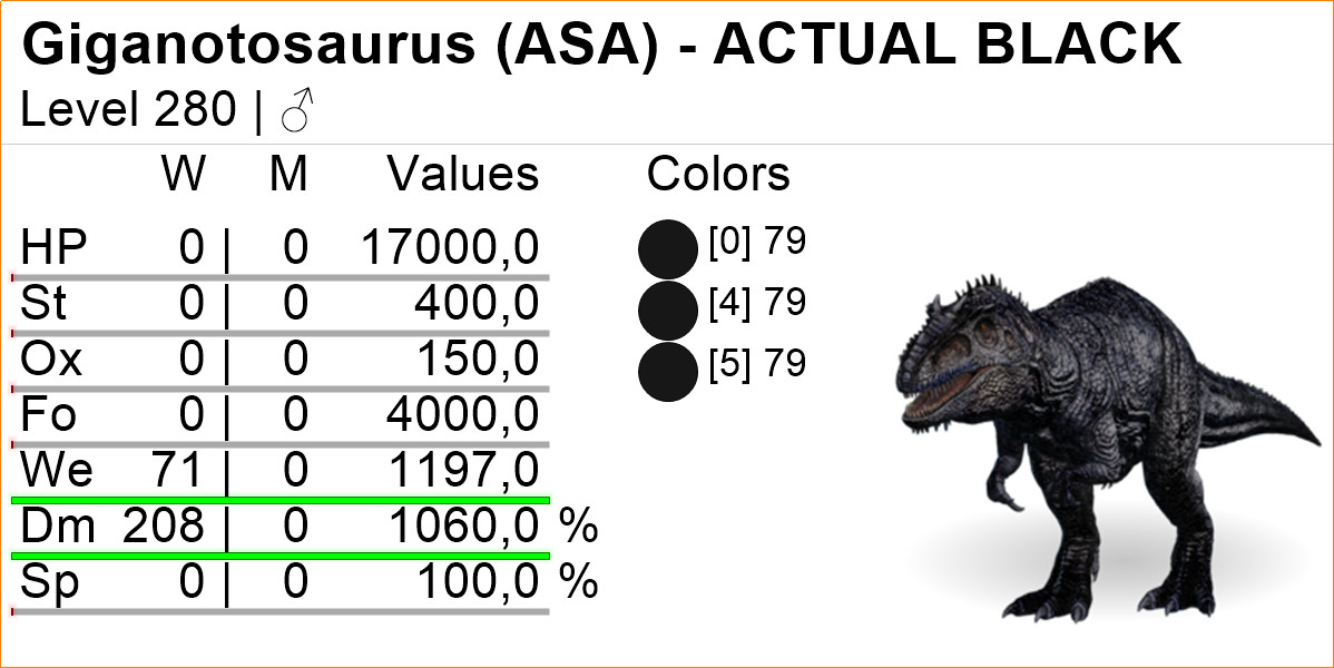 Giganotosaurus 1060 DMG TOP STATS Clone Ark Survival Ascended Official PVE
