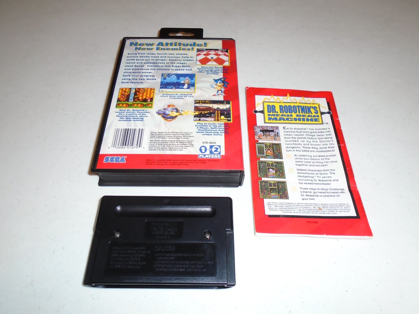 Sonic the Hedgehog 3, Sonic CD, Knuckles Chaotix ☆☆ Complete Sega Genesis CD 32X