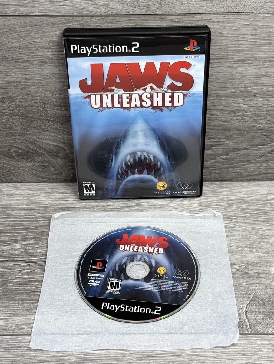 MINT💿! Jaws Unleashed VG Refurb + 1yr Warranty NO MANUAL PlayStation 2 PS2