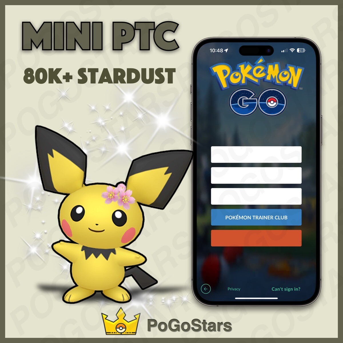 Pokémon PTC GO – Shiny Pichu Cherry Blossoms – 80K Stardust✨ Description✨