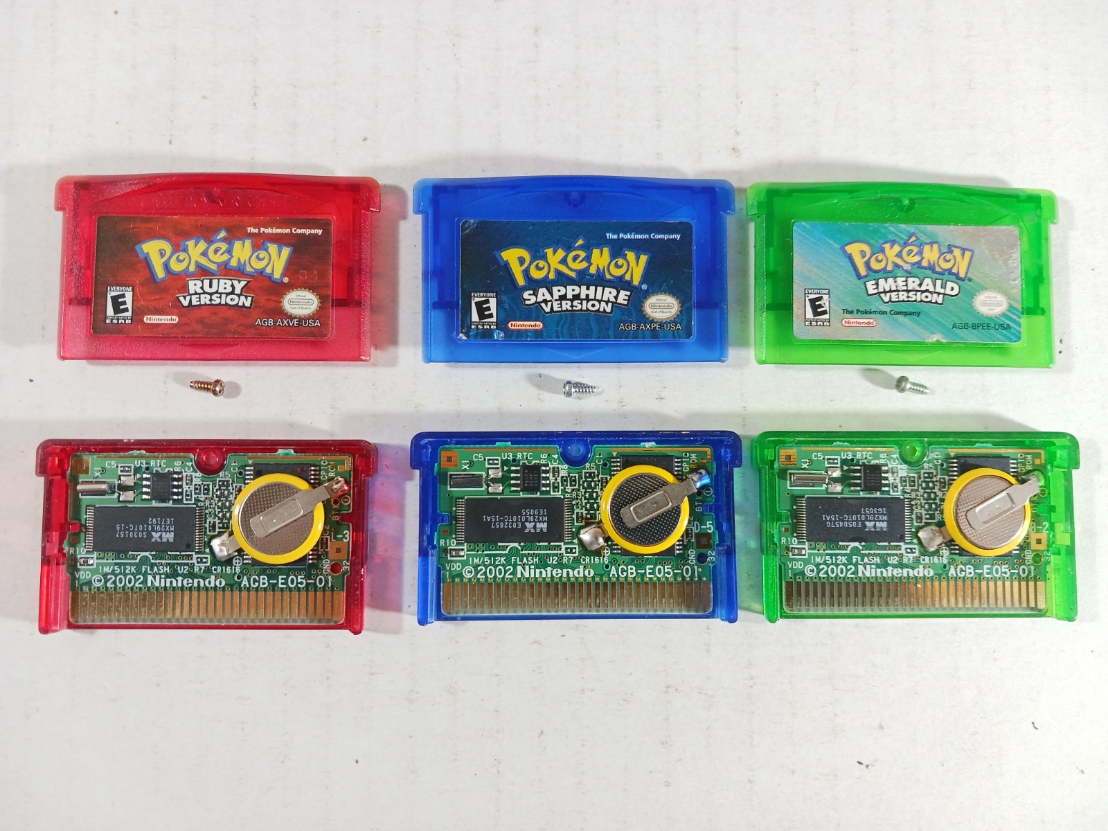 Pokémon Emerald Ruby Sapphire Authentic New Battery GBA Lot Good Shape Pokemon