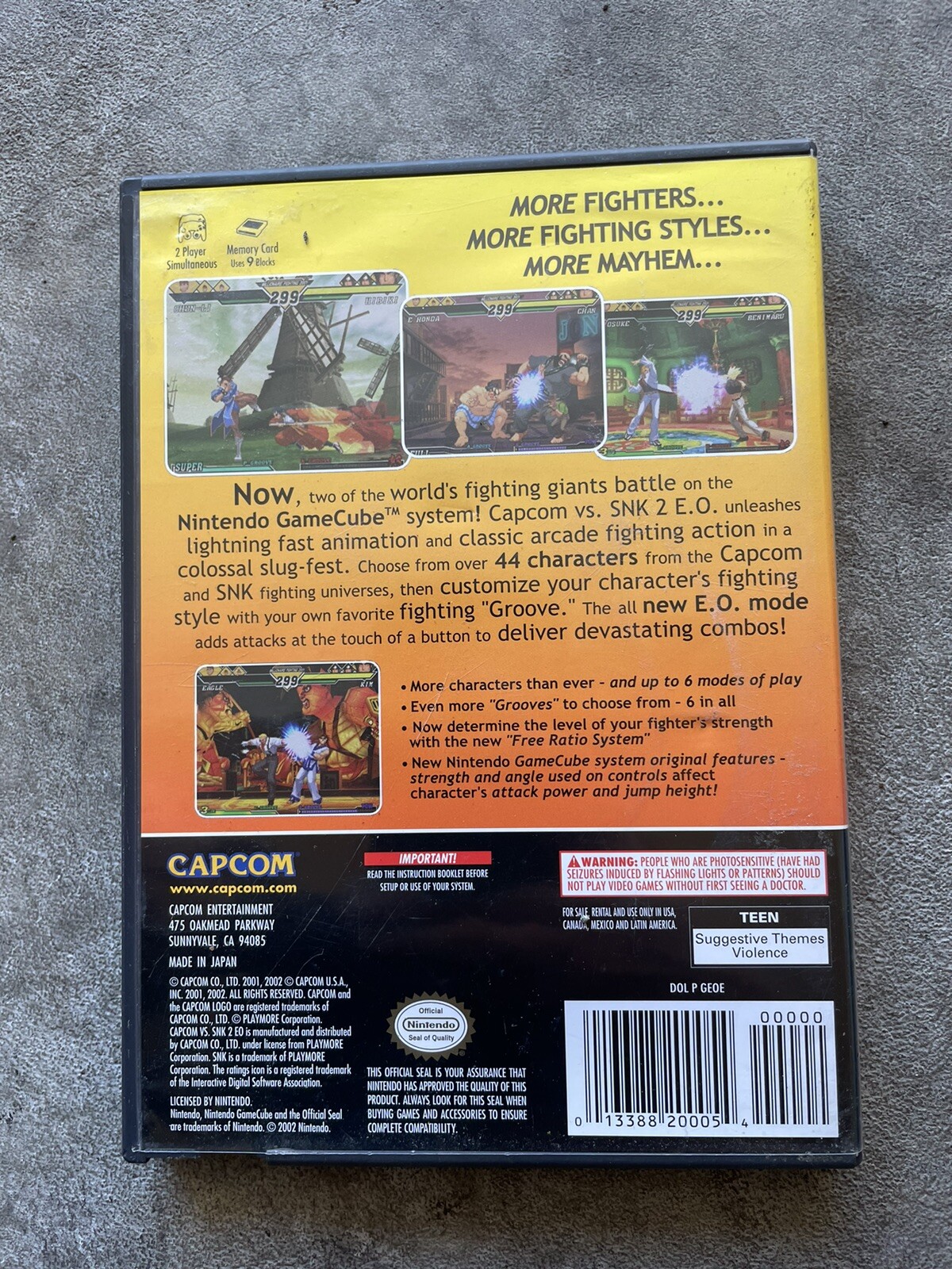 Capcom Vs SNK 2 EO – Complete Nintendo GameCube Game CIB