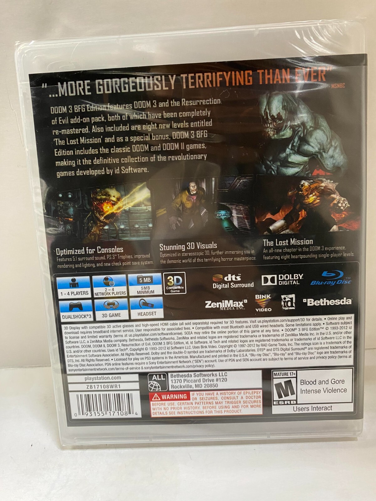 Doom 3 *BFG Edition* ( PlayStation 3/ PS3 ) Brand New