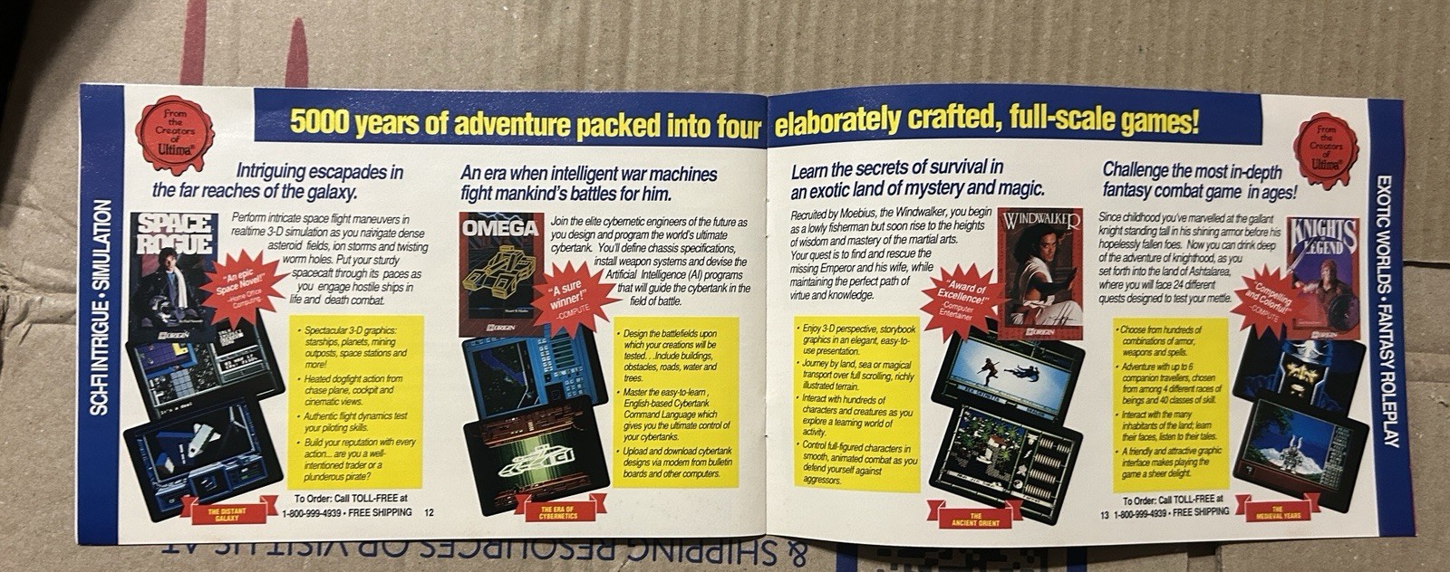 ULTIMA Worlds of Adventure 2 MARTIAN DREAMS 3.5″ Disks IBM PC Game Big Box