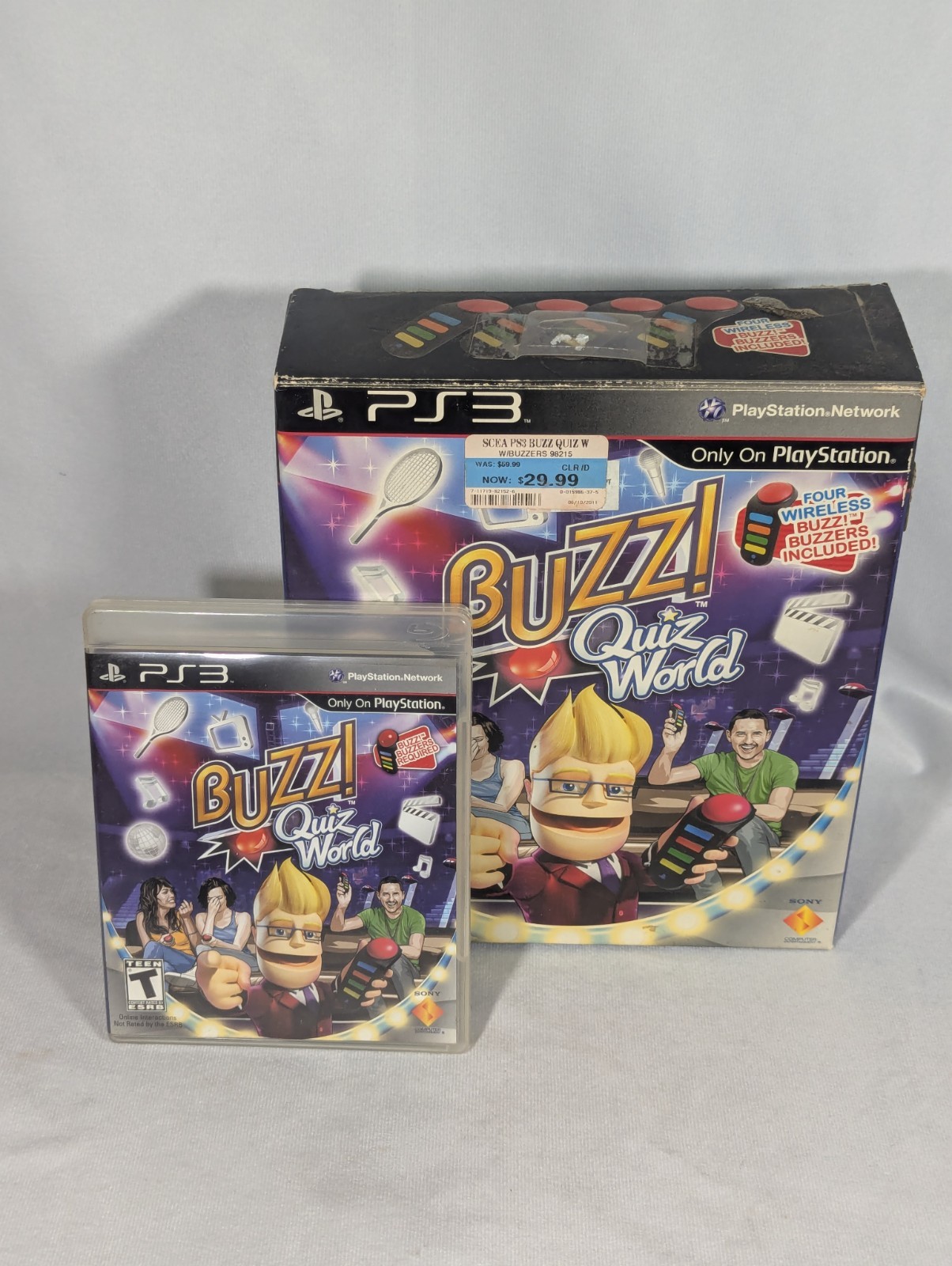 BUZZ! QUIZ TV PlayStation3-4 Wireless Buzzer Controllers NO batteries NO Dongle